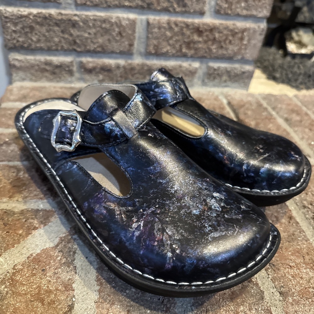Alegria By PG Lite Size 8 Patent Leather Shoes Buckle Clogs Mules ALG-148 #793